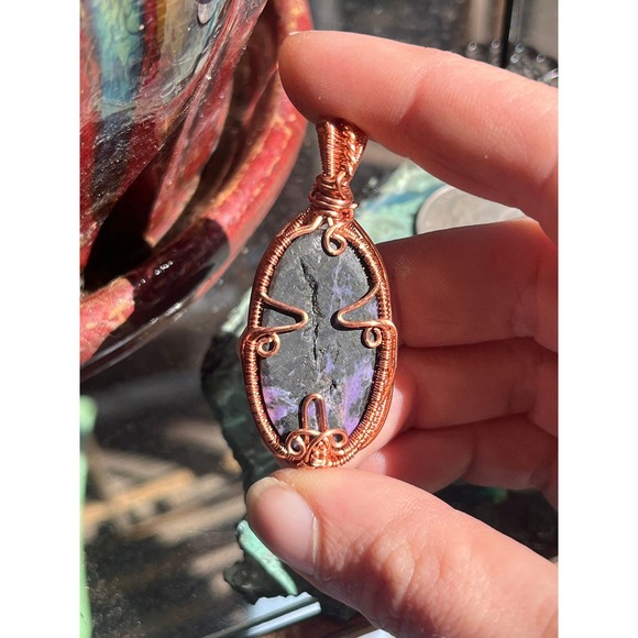 Charoite Wire Wrap Pendant - Picture 5 of 10